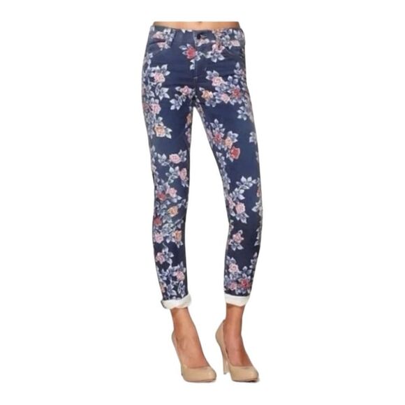 Citizen Of Humanity Mandy High Waist Retro Slim Roll Up Floral Jeans Sz 26 EUC - Picture 1 of 9